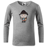 Da Oid Sinzer Griller Longsleeve Kinder Grau Meliert Waldering Front